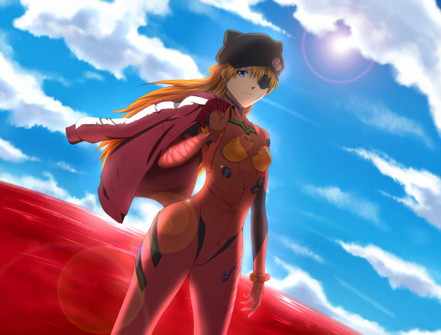 Обои картинки фото аниме, evangelion, soryu, asuka, langley