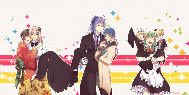 Обои картинки фото аниме, vocaloid, парочки