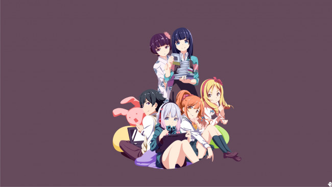 Обои картинки фото аниме, eromanga-sensei, девушки, взгляд, фон
