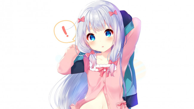 Обои картинки фото аниме, eromanga-sensei, взгляд, девушка, фон