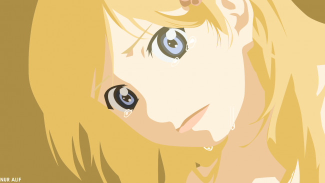 Обои картинки фото аниме, shigatsu wa kimi no uso, взгляд, девушка, фон