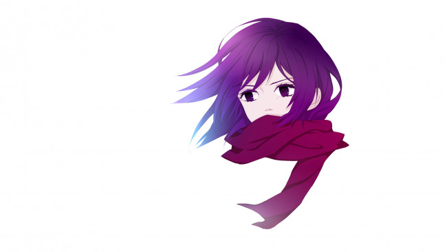 Обои картинки фото аниме, shingeki no kyojin, девушка, взгляд, фон