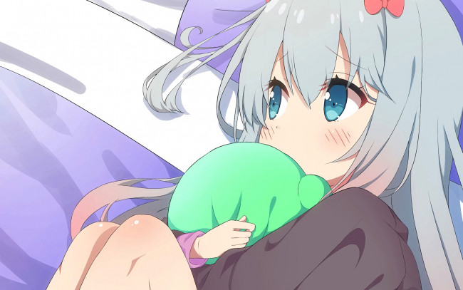 Обои картинки фото аниме, eromanga-sensei, девушка, взгляд, фон