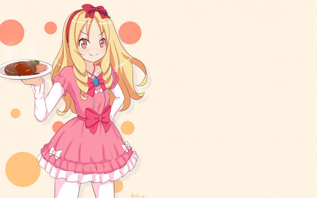 Обои картинки фото аниме, eromanga-sensei, девушка, взгляд, фон