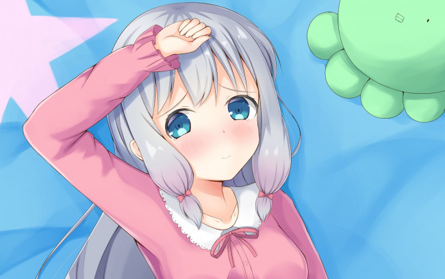 Обои картинки фото аниме, eromanga-sensei, фон, взгляд, девушка