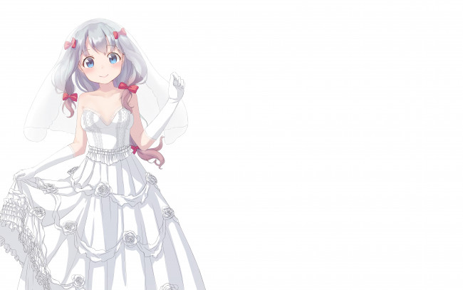 Обои картинки фото аниме, eromanga-sensei, взгляд, фон, девушка