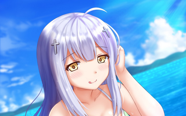 Обои картинки фото аниме, gabriel dropout, фон, взгляд, девушка