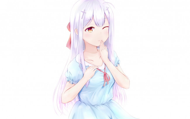 Обои картинки фото аниме, gabriel dropout, фон, взгляд, девушка