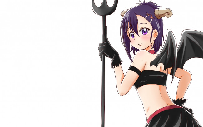 Обои картинки фото аниме, gabriel dropout, взгляд, девушка, фон