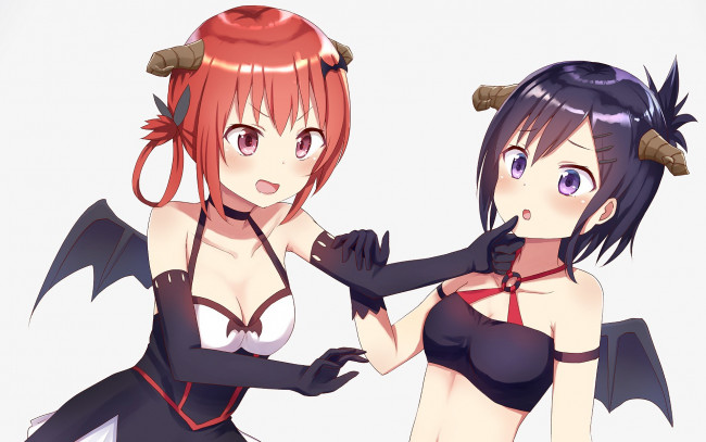 Обои картинки фото аниме, gabriel dropout, взгляд, девушки, фон