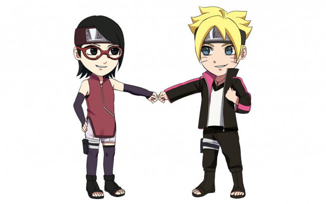 Обои картинки фото аниме, naruto, сарада, боруто