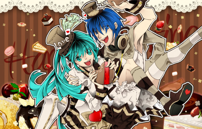 Обои картинки фото аниме, vocaloid, персонажи