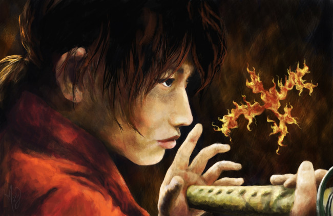 Обои картинки фото аниме, rurouni kenshin, kenshin, самурай, меч, мужчина, himura