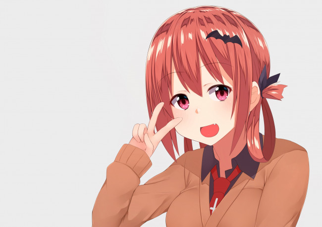 Обои картинки фото аниме, gabriel dropout, девушка, фон, взгляд