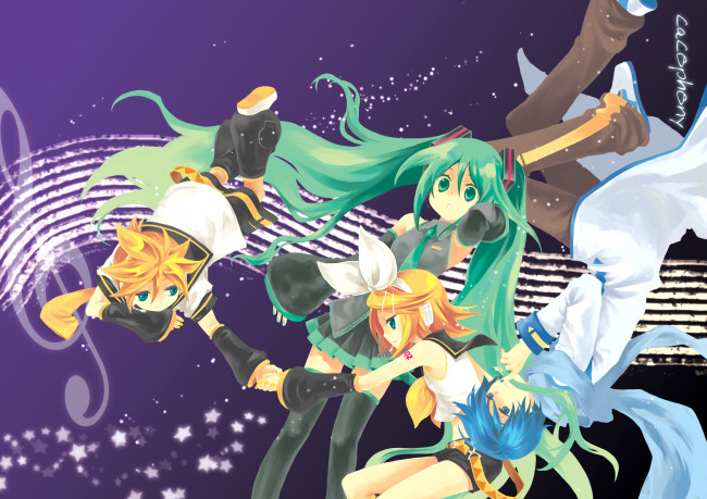 Обои картинки фото аниме, vocaloid, персонажи