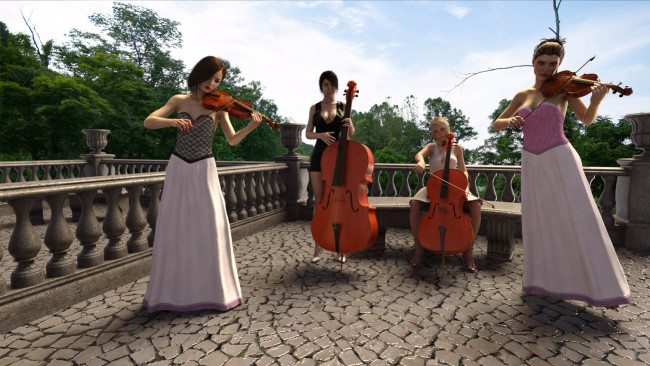 Обои картинки фото 3д графика, люди , people, девушки, фон, взгляд