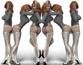 Картинка 3д+графика люди+ people фон взгляд девушки