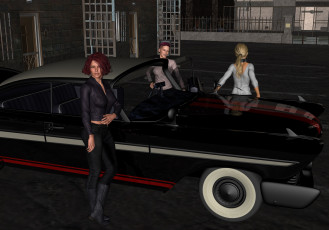 Картинка 3д+графика люди-авто мото+ people-+car+ +moto автомобиль фон взгляд девушки