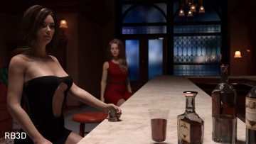 Картинка 3д+графика люди+ people взгляд фон девушка