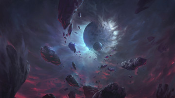 Картинка космос арт звезды галактика вселенная планета