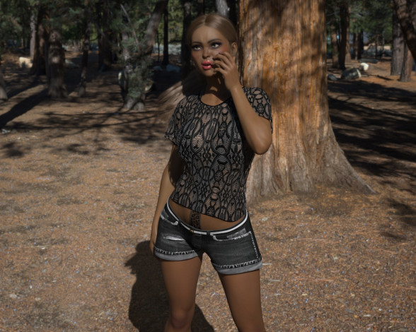 Обои картинки фото 3д графика, люди , people, фон, взгляд, девушка