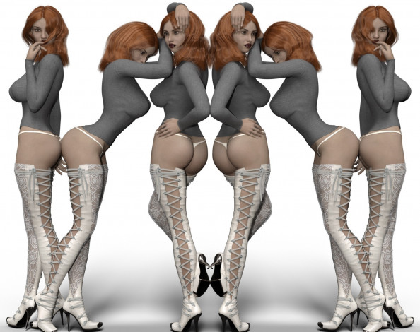 Обои картинки фото 3д графика, люди , people, фон, взгляд, девушки