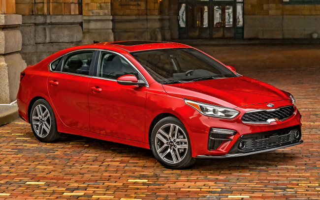 Обои картинки фото kia forte, автомобили, kia, киа, красный, автомобиль, forte