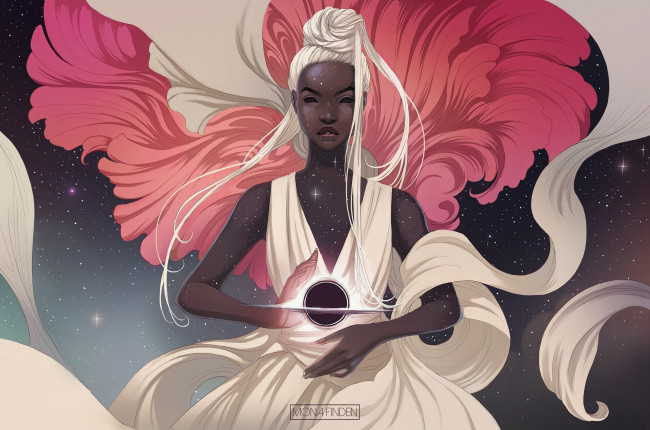 Обои картинки фото фэнтези, девушки, девушка, космос