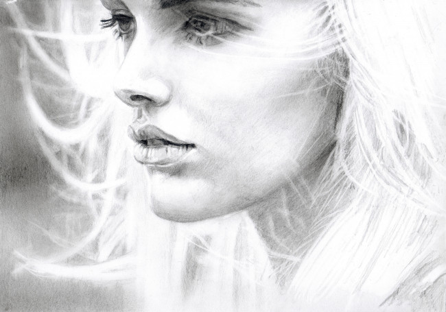 Обои картинки фото рисованное, люди, девушка, фон