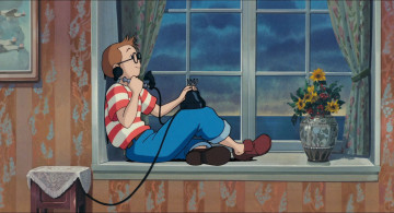 Картинка ведьмина+служба+доставки аниме kiki`s+delivery+service мальчик окно телефон