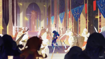 Картинка аниме оружие +техника +технологии люди дворец