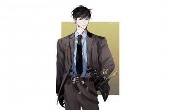 Картинка аниме unknown +другое+ парень костюм оружие