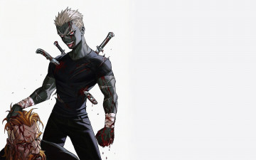 Картинка аниме unknown +другое+ парень раны оружие голова кровь