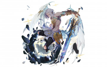 Картинка фэнтези ангелы парень ангел меч дыра