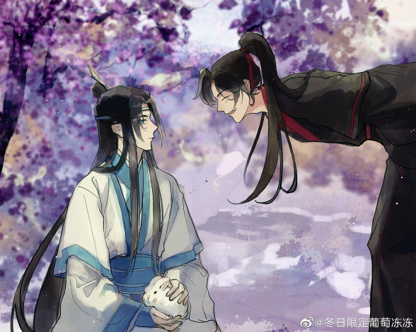 Обои картинки фото аниме, mo dao zu shi, вэй, усянь, лань, ванцзы, кролик