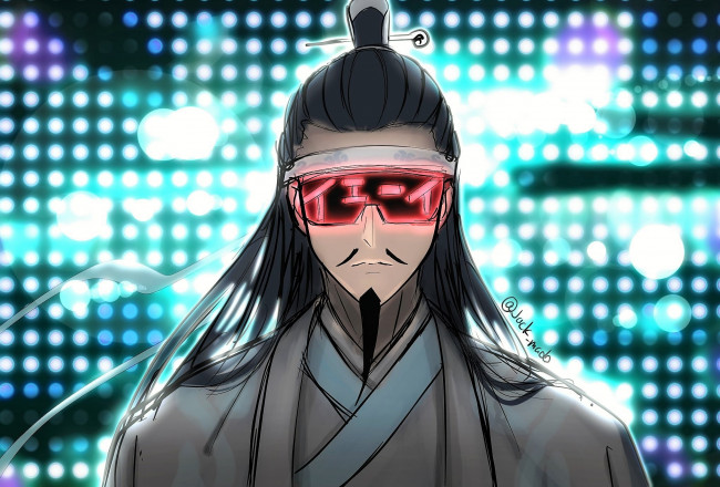 Обои картинки фото аниме, mo dao zu shi, лань, цижень, очки