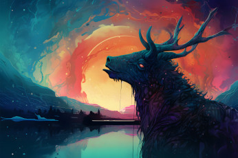 Картинка фэнтези существа олень