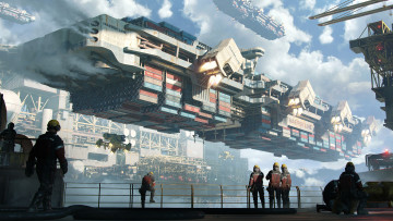 Картинка фэнтези транспортные+средства грузовое судно