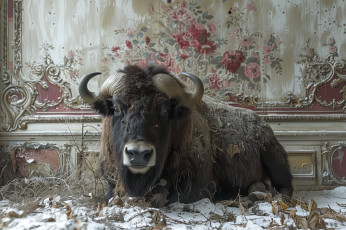 обоя животные, коровы,  буйволы, буйвол