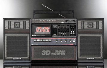 обоя hitachi, бренды, - другое, магнитофон, кассета