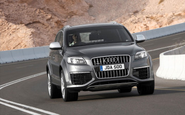 Картинка audi+q7+v12 автомобили audi серебристый дорога поворот