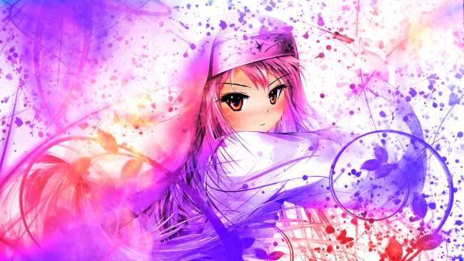 Обои картинки фото аниме, zero no tsukaima, девочка, брызги, растения