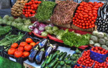 обоя еда, овощи, помидоры, баклажаны, капуста, фасоль, фенхель