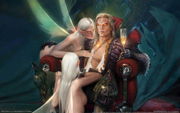 Картинка allods online видео игры мужик девушки эльфийки эльфы