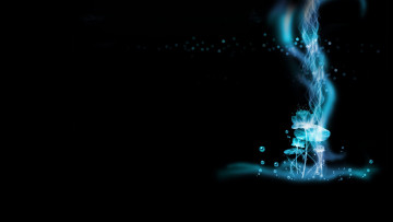 Картинка векторная графика цветы синий темный