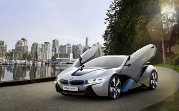 Картинка bmw i8 автомобили город концепт бмв