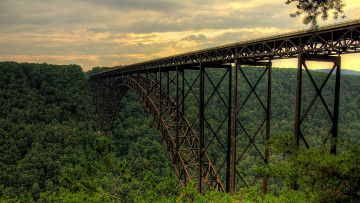 Картинка города мосты сша new river gorge bridge мост