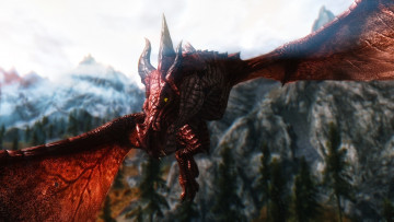 Картинка видео игры the elder scrolls skyrim дракон