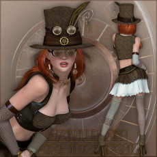 Картинка 3д+графика люди+ people девушка шляпа взгляд