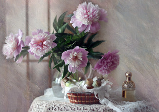 Картинка цветы пионы текстура духи букет